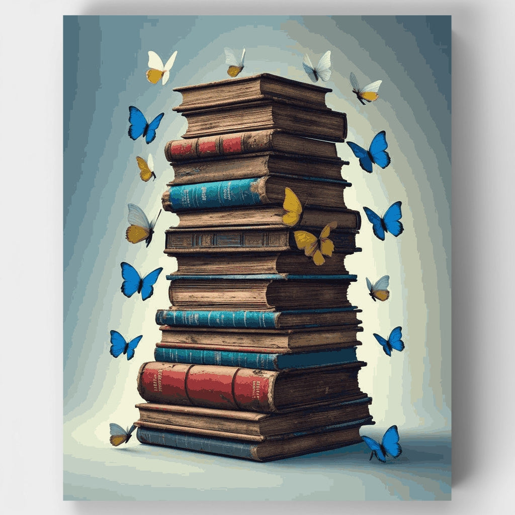 Libros mágicos y mariposas - Kit de pintura por números — Estándar