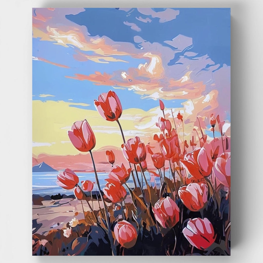 Flores en la hora dorada - Kit de pintura por números — Estándar