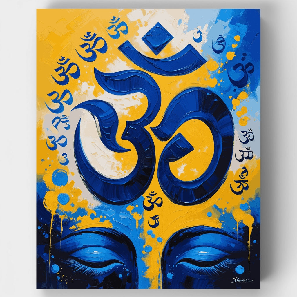 Kit de pintura por números: Símbolo Om con ojos de Buda — Estándar