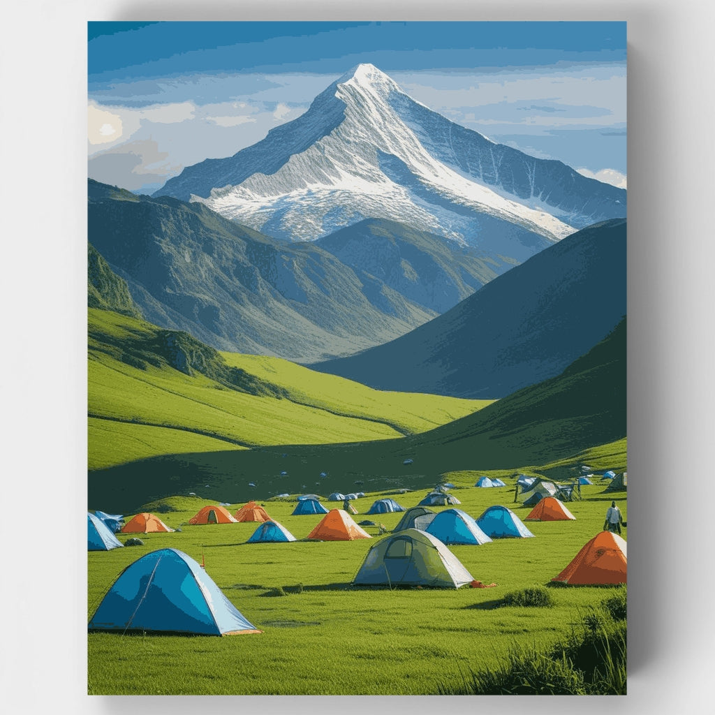 Mountain Valley Camping Adventure - Paint by Numbers Kit