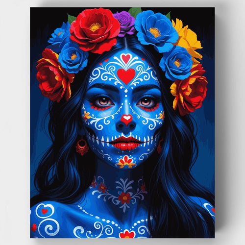 Blue Sugar Skull Catrina - Paint by Numbers Kit