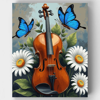 Violin and Butterflies - Paint by Numbers Kit