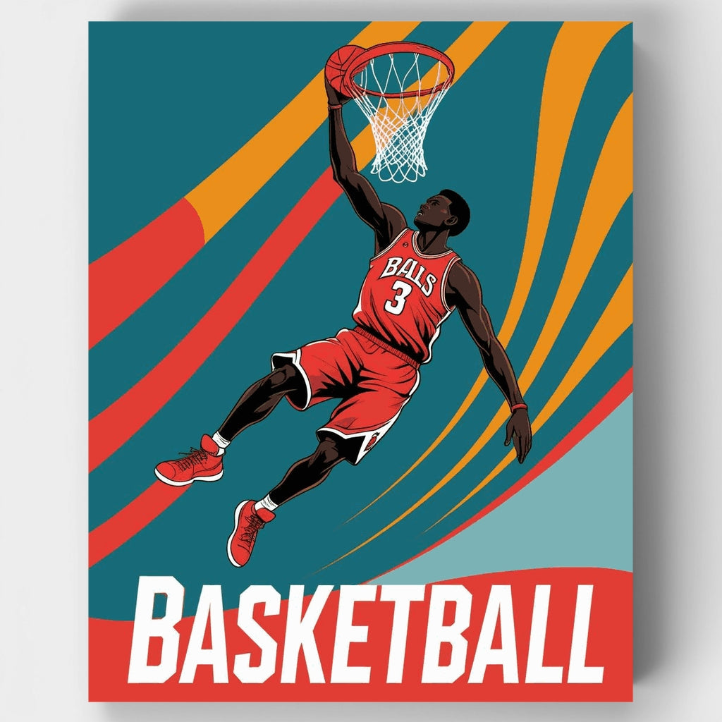 Kit de pintura por números - Jugador de baloncesto haciendo un mate — Estándar