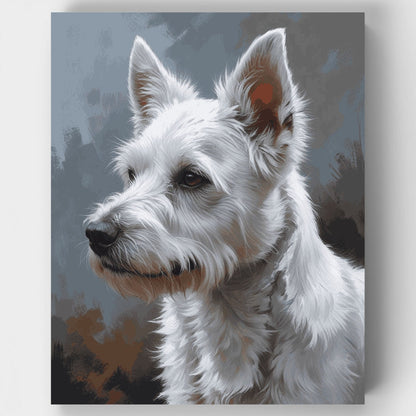 White Terrier Portrait - Paint by Numbers Kit