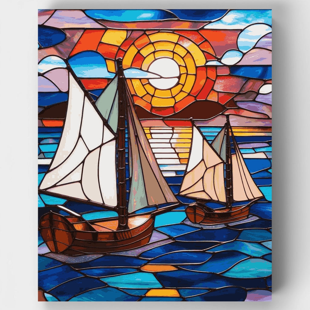 Veleros de vitral - Kit de pintura por números — Estándar