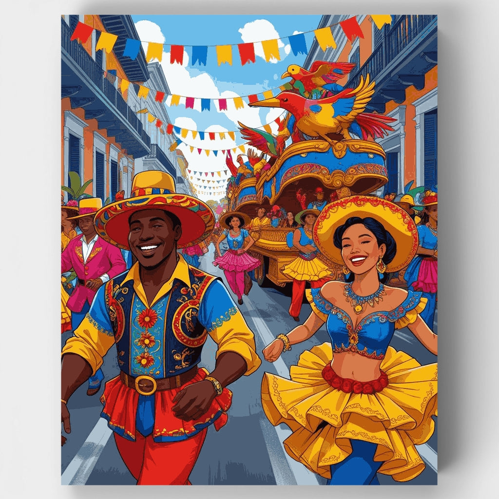 Festival callejero de carnaval vibrante - Kit de pintura por números — Estándar