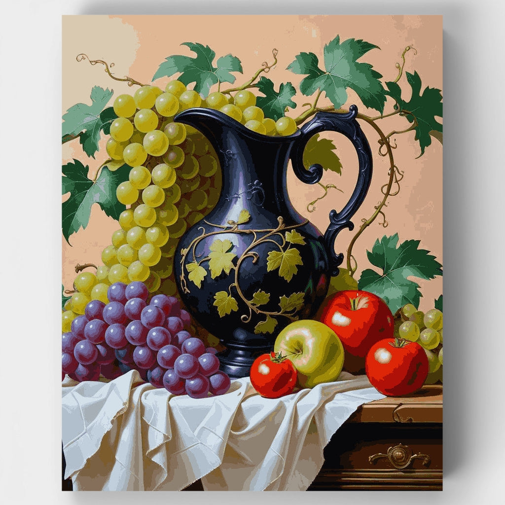 Classic Still Life with Grapes and Pitcher - Paint by Numbers Kit