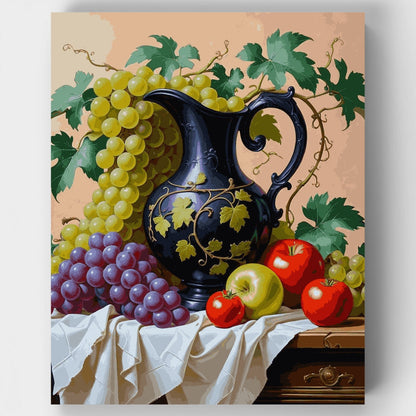 Classic Still Life with Grapes and Pitcher - Paint by Numbers Kit