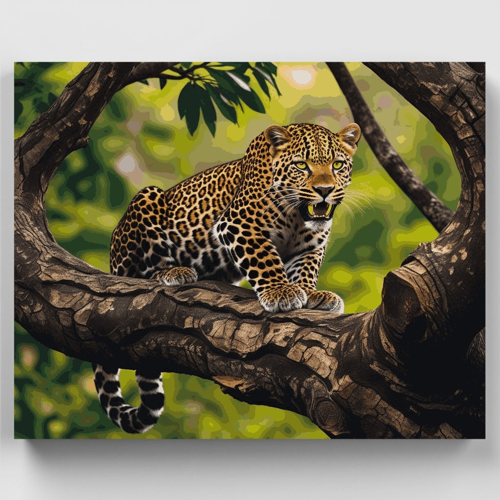 Leopard in Tree - Paint by Numbers Kit