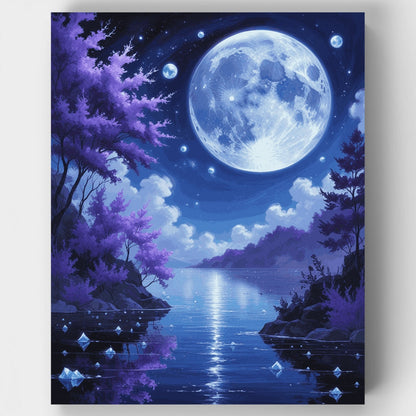 Mystical Moonlit Lake - Paint by Numbers Kit