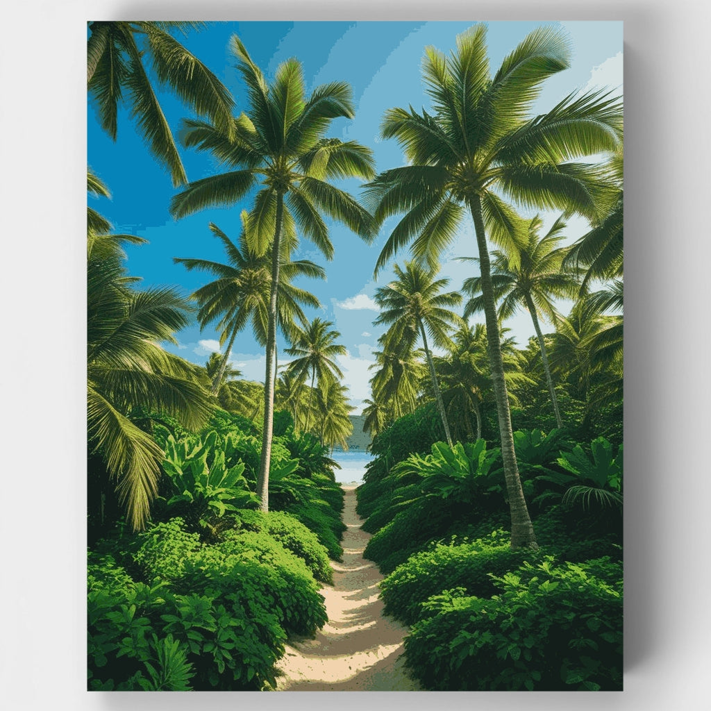 Kit de pintura por números - Camino al paraíso tropical — Estándar