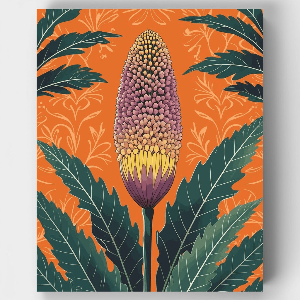 Kit de pintura por números: Flor de Banksia tropical — Estándar