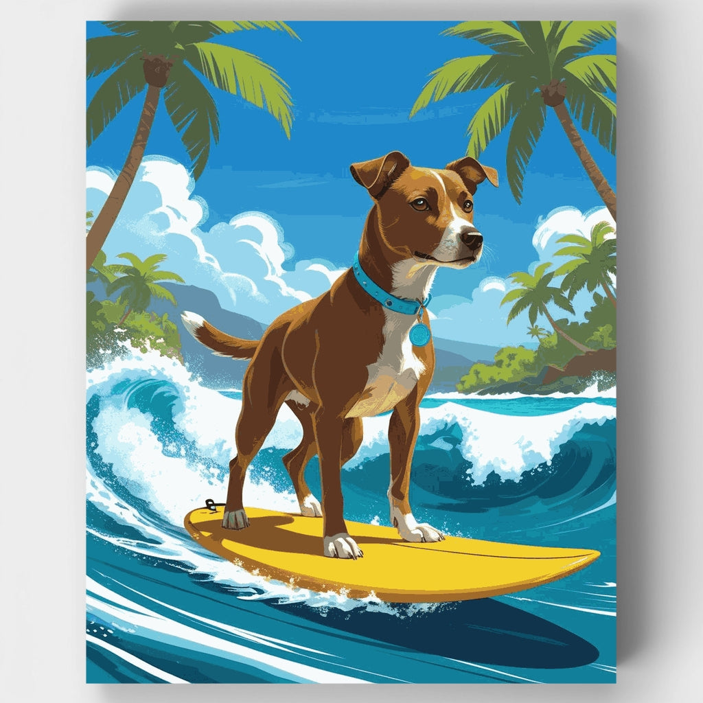 Paraíso de perros surfistas - Kit de pintura por números — Estándar
