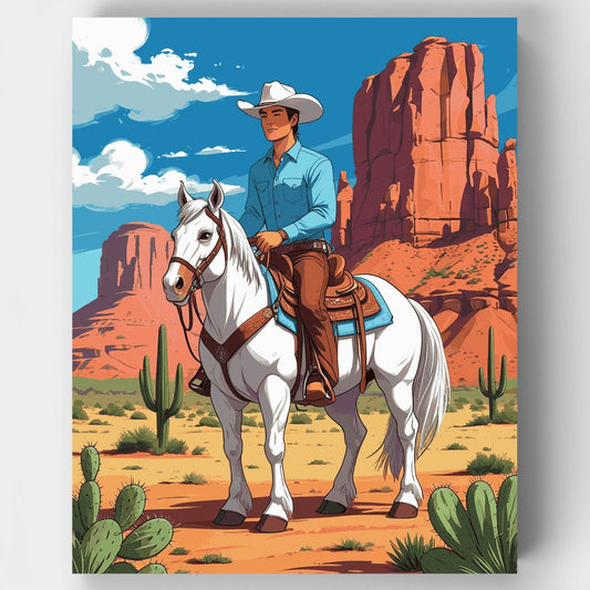 Desert Cowboy Rider - Paint by Numbers Kit