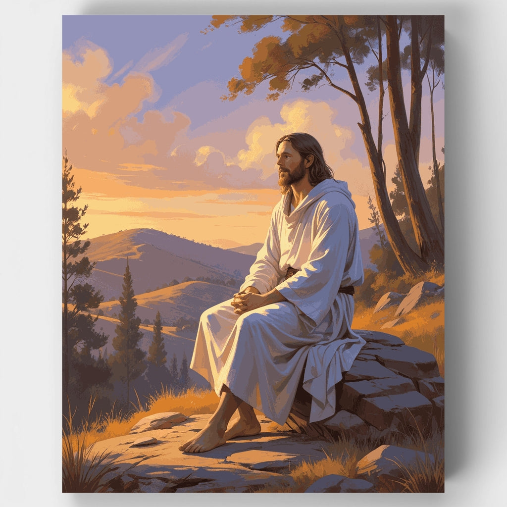 Jesús en meditación - Kit de pintura por números — Estándar