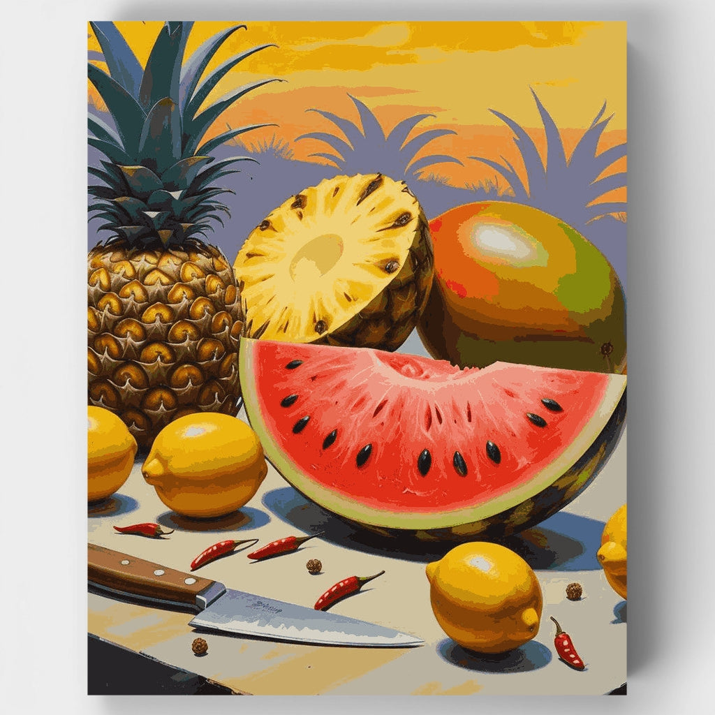 Fiesta de frutas tropicales - Kit de pintura por números — Estándar