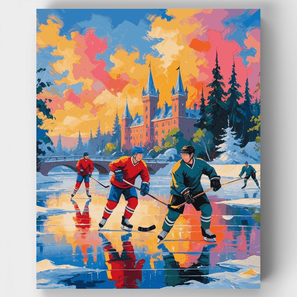 Winter Hockey Castle - Paint by Numbers Kit