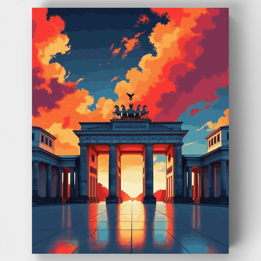 Puerta de Brandeburgo al atardecer - Kit de pintura por números — Estándar