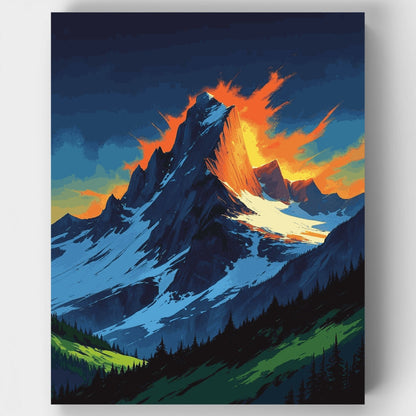 Alpine Sunset Peak - Paint by Numbers Kit