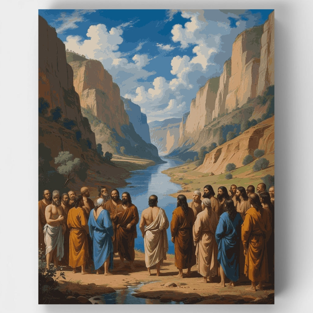 Biblical River Valley Gathering - Paint by Numbers Kit