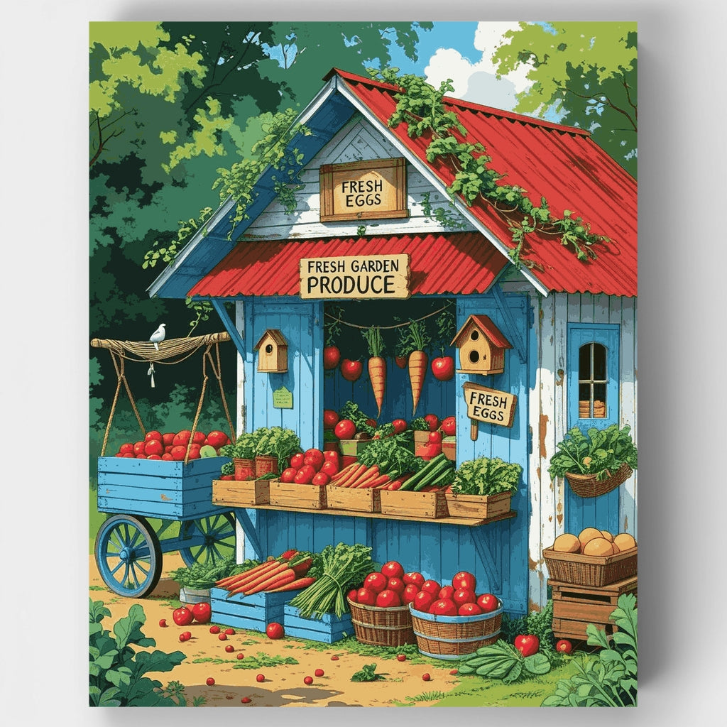 Productos frescos del puesto de granja: Kit de pintura por números — Estándar