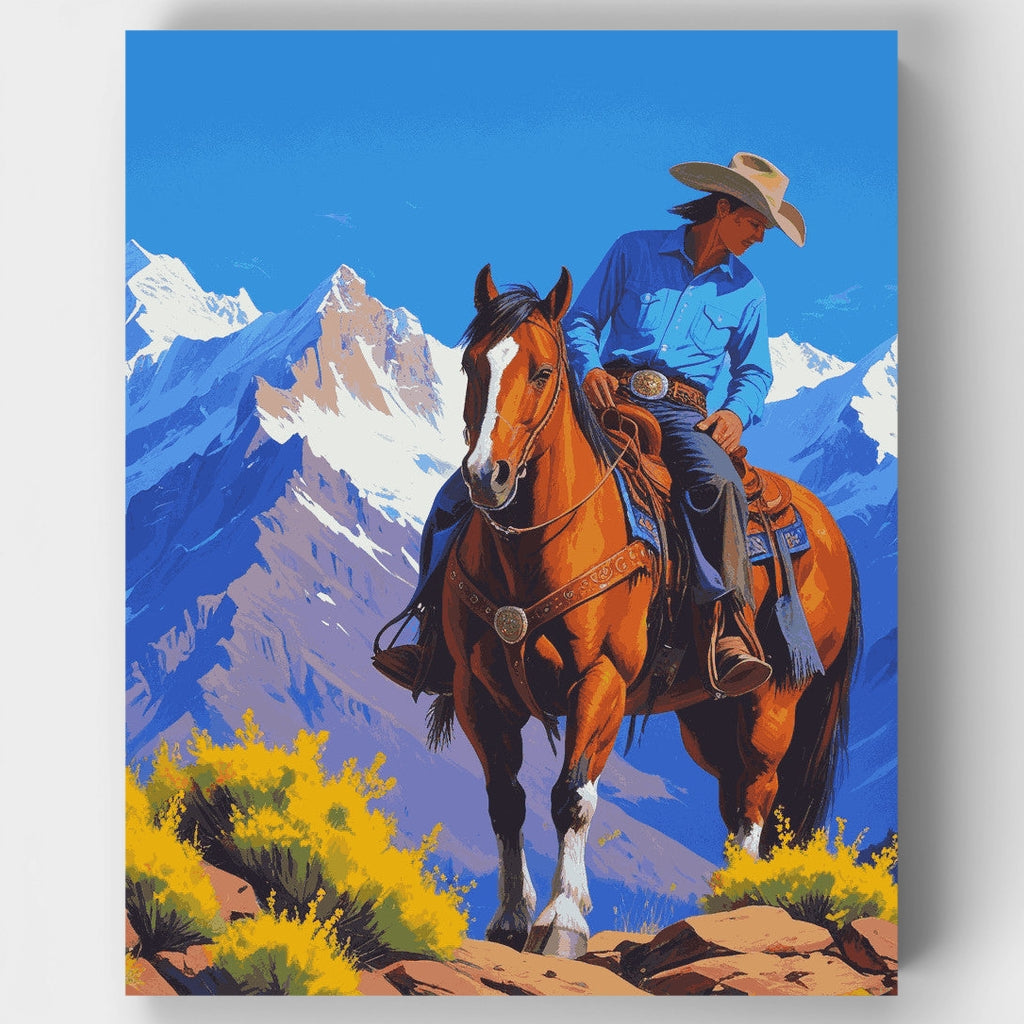 Vaquero de montaña - Kit de pintura por números — Estándar