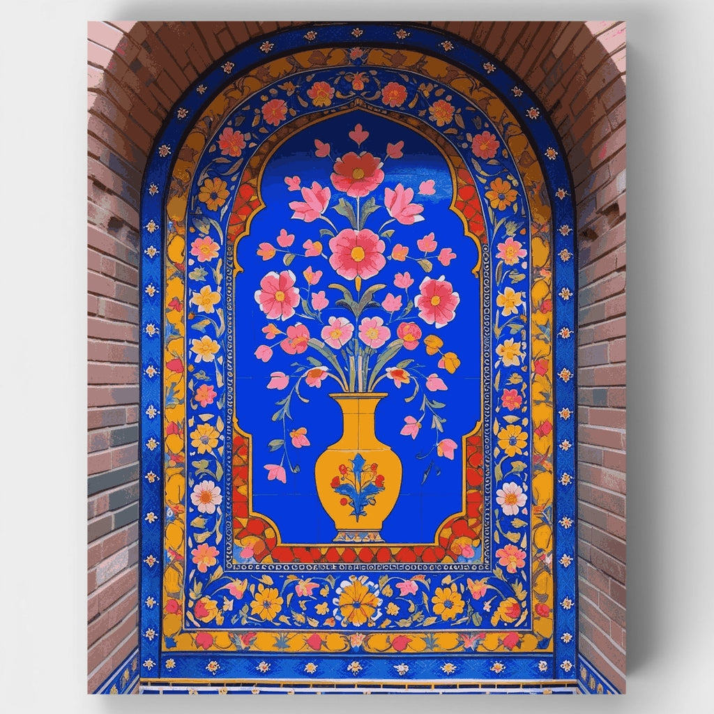 Kit de pintura por números: Jarrón con mosaico floral marroquí — Estándar