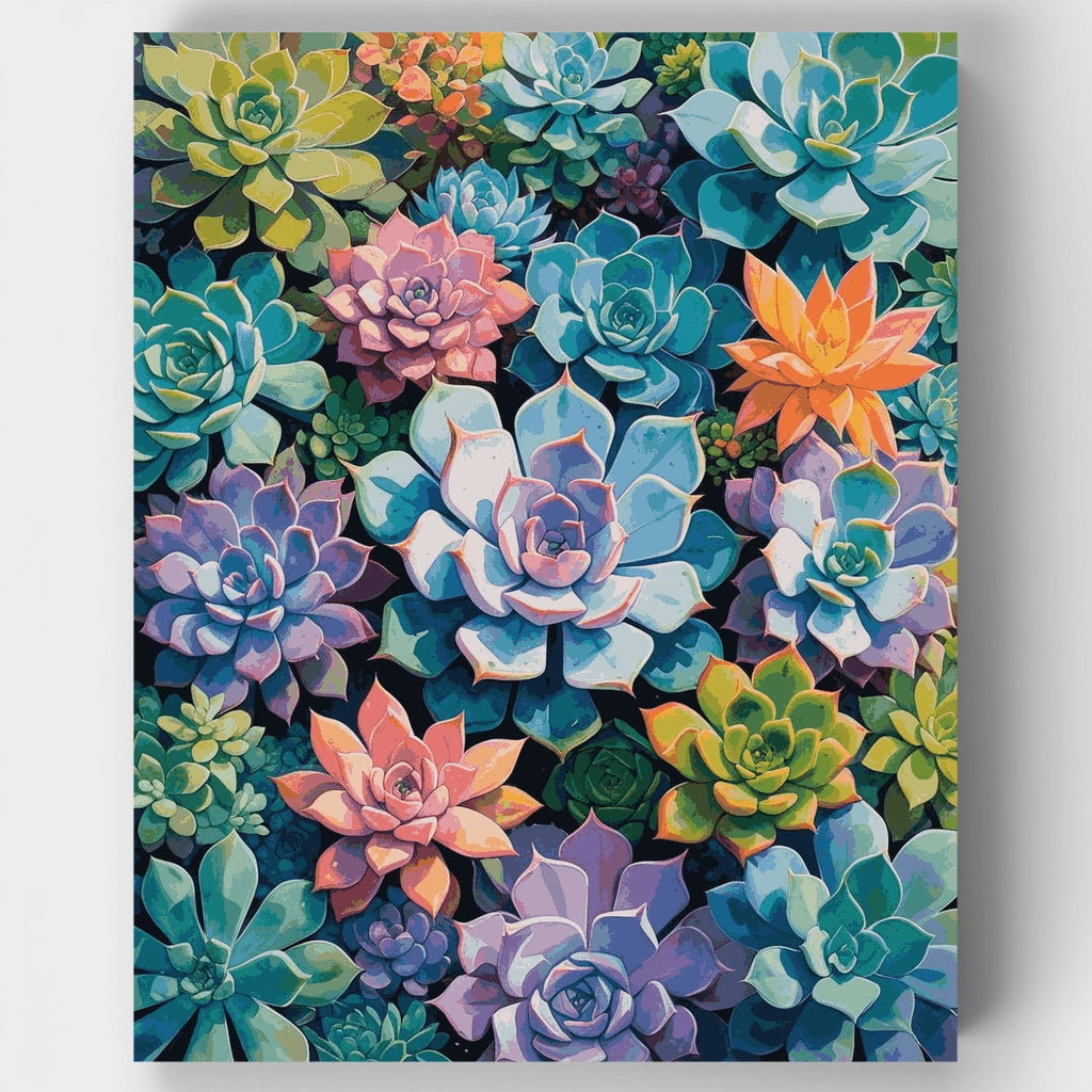 Vibrant Succulent Mosaic - Paint by Numbers Kit