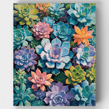 Vibrant Succulent Mosaic - Paint by Numbers Kit