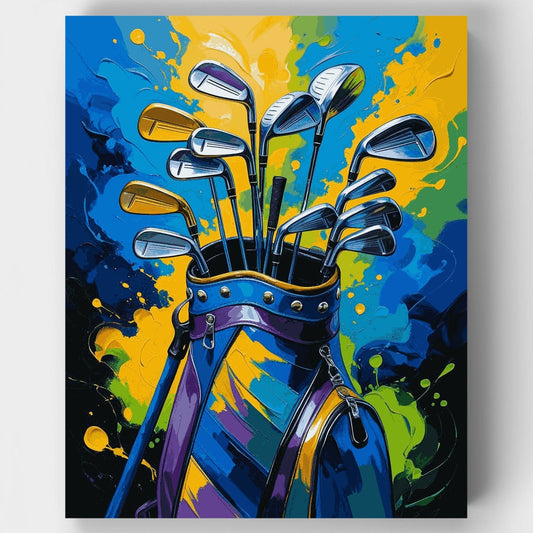 Colorful Golf Club Collection - Paint by Numbers Kit