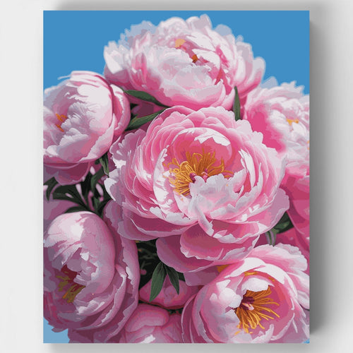 Pink Soft Peonies Bouquet - Paint by Numbers Kit