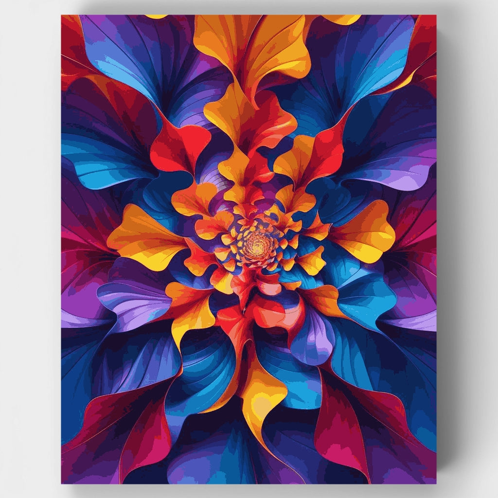 Vibrant Mandala Flower Spiral - Paint by Numbers Kit