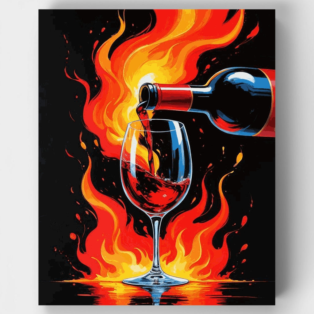 Kit de pintura por números - Vino flameado — Estándar