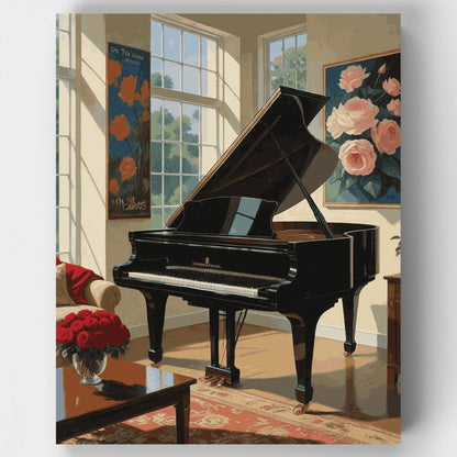 Elegant Piano Room - Paint by Numbers Kit