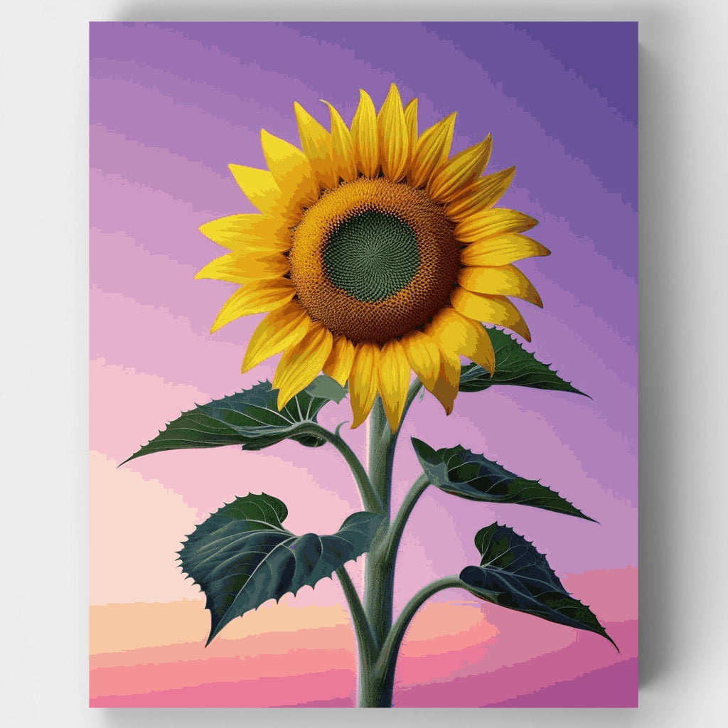 Girasol contra cielo morado - Kit de pintura por números — Estándar