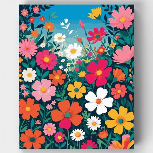Vibrant Wildflower Garden - Paint by Numbers Kit