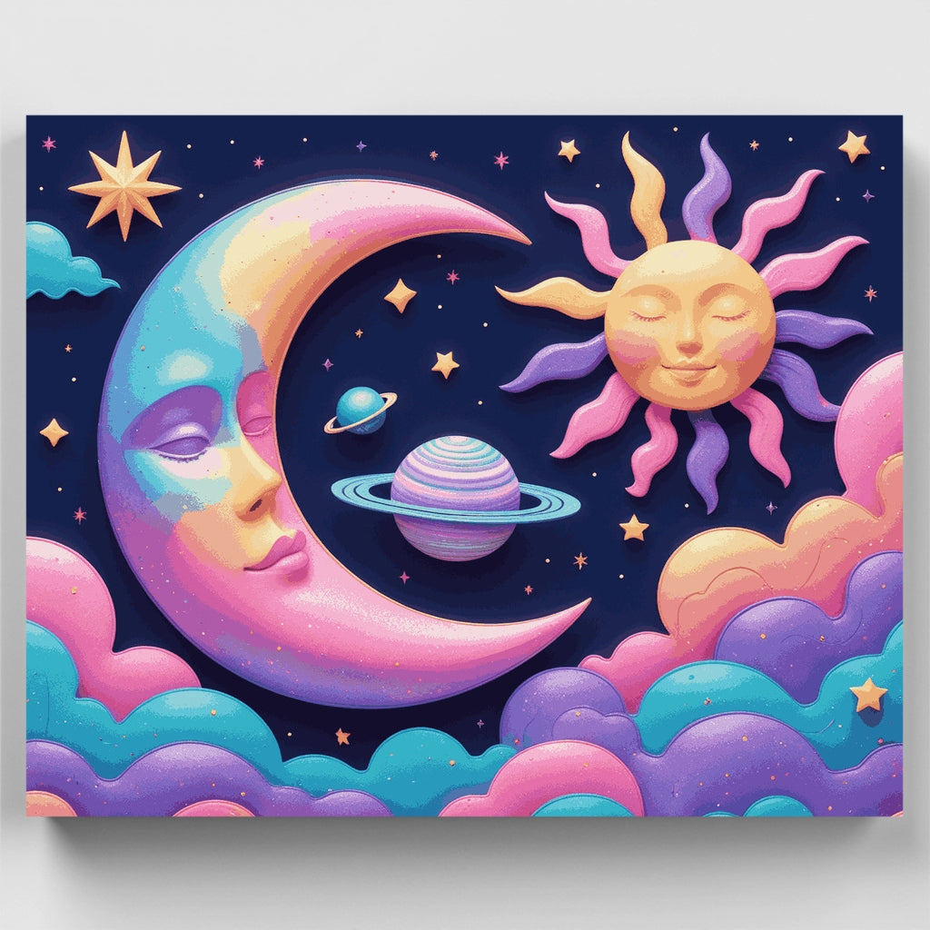 Celestial Sun and Moon Dance - Paint by Numbers Kit
