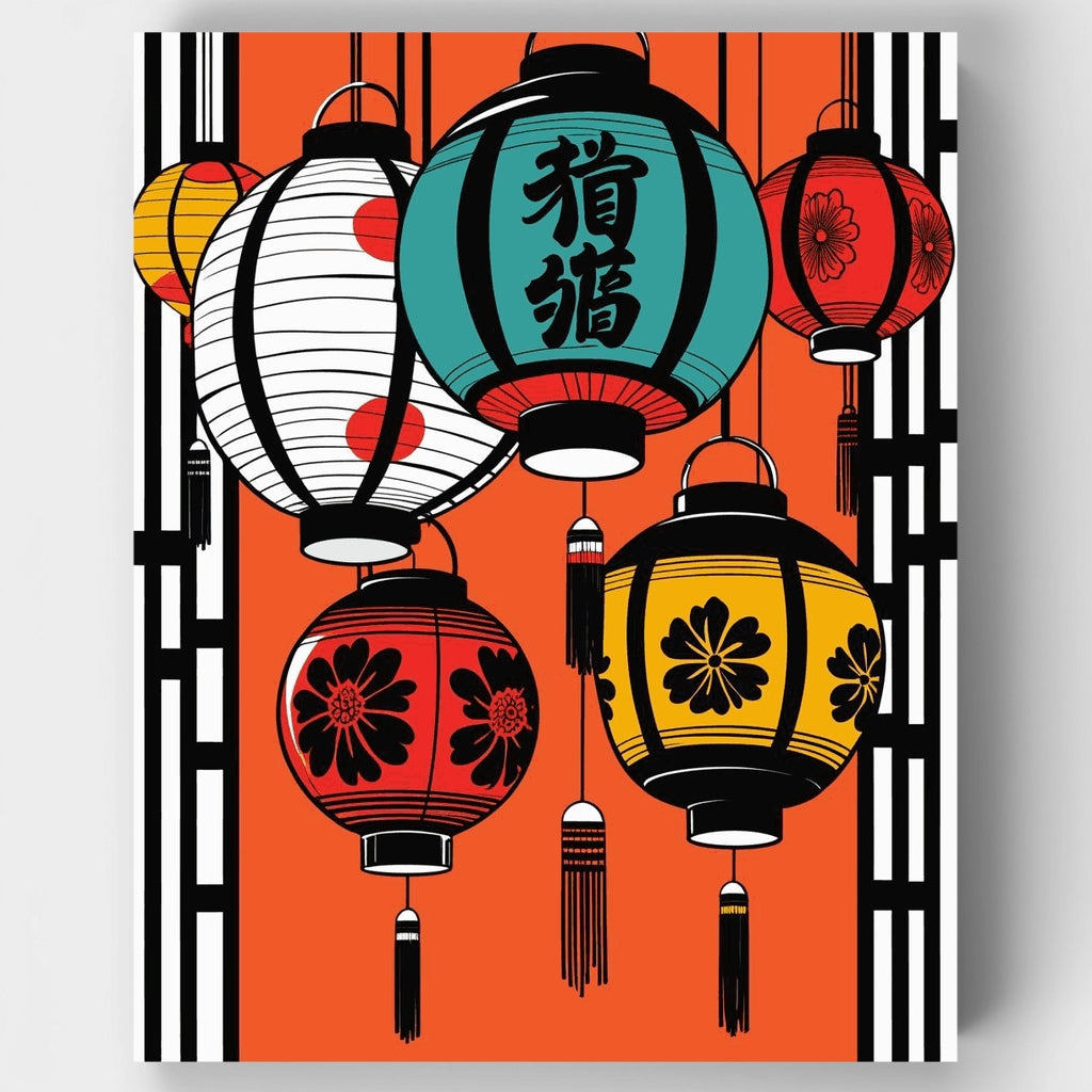 Festival de linternas chinas - Kit de pintura por números — Estándar