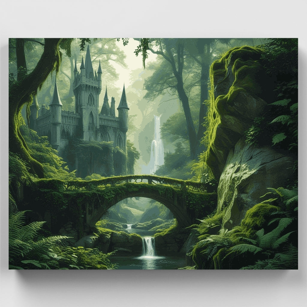 Enchanted Castle in Mystical Forest - Paint by Numbers Kit