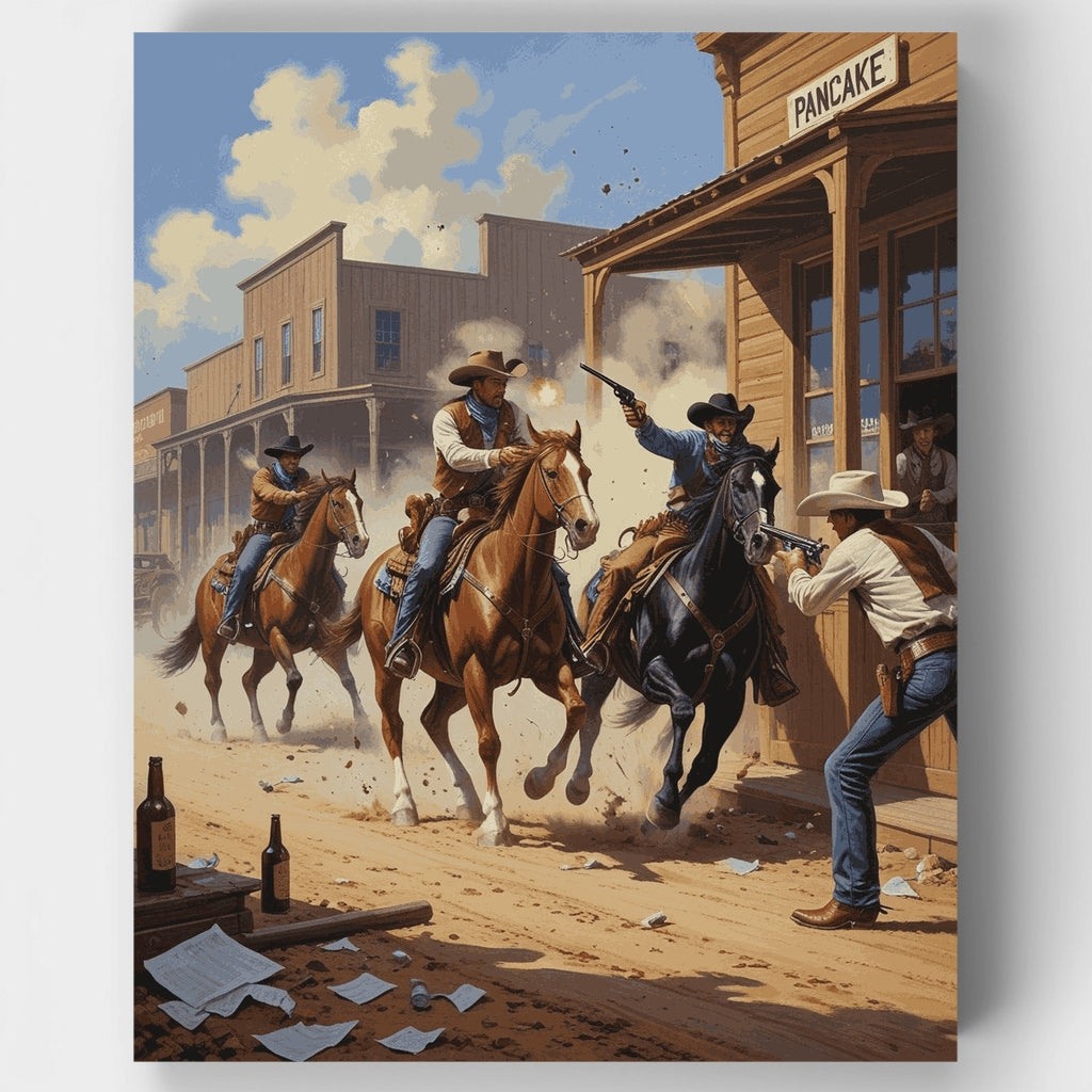 Duelo en el Lejano Oeste - Kit de pintura por números — Estándar