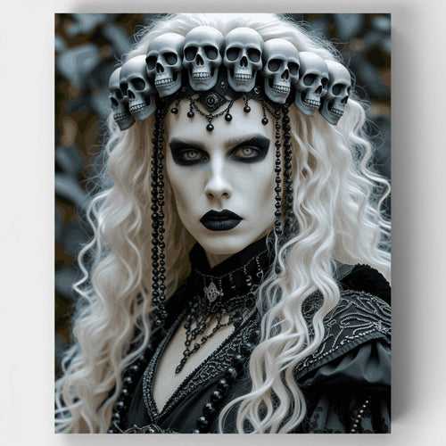 Gothic Skull Crown Beauty - Paint by Numbers Kit