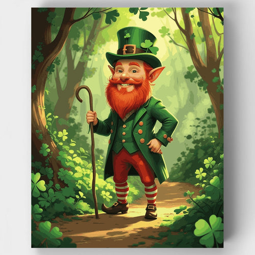 Leprechaun in Enchanted Forest - Paint by Numbers Kit