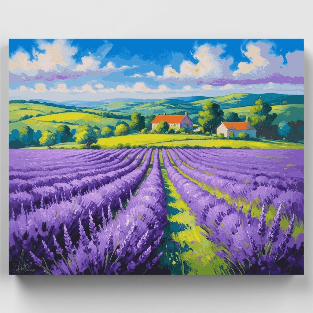 Lavender Fields Countryside - Paint by Numbers Kit