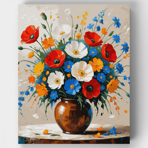 Vibrant Wildflower Bouquet - Paint by Numbers Kit