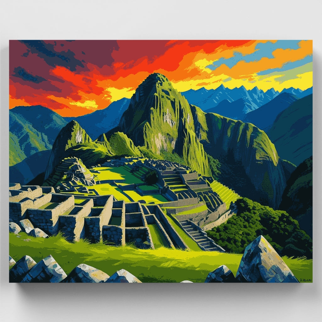 Machu Picchu Sunset - Paint by Numbers Kit