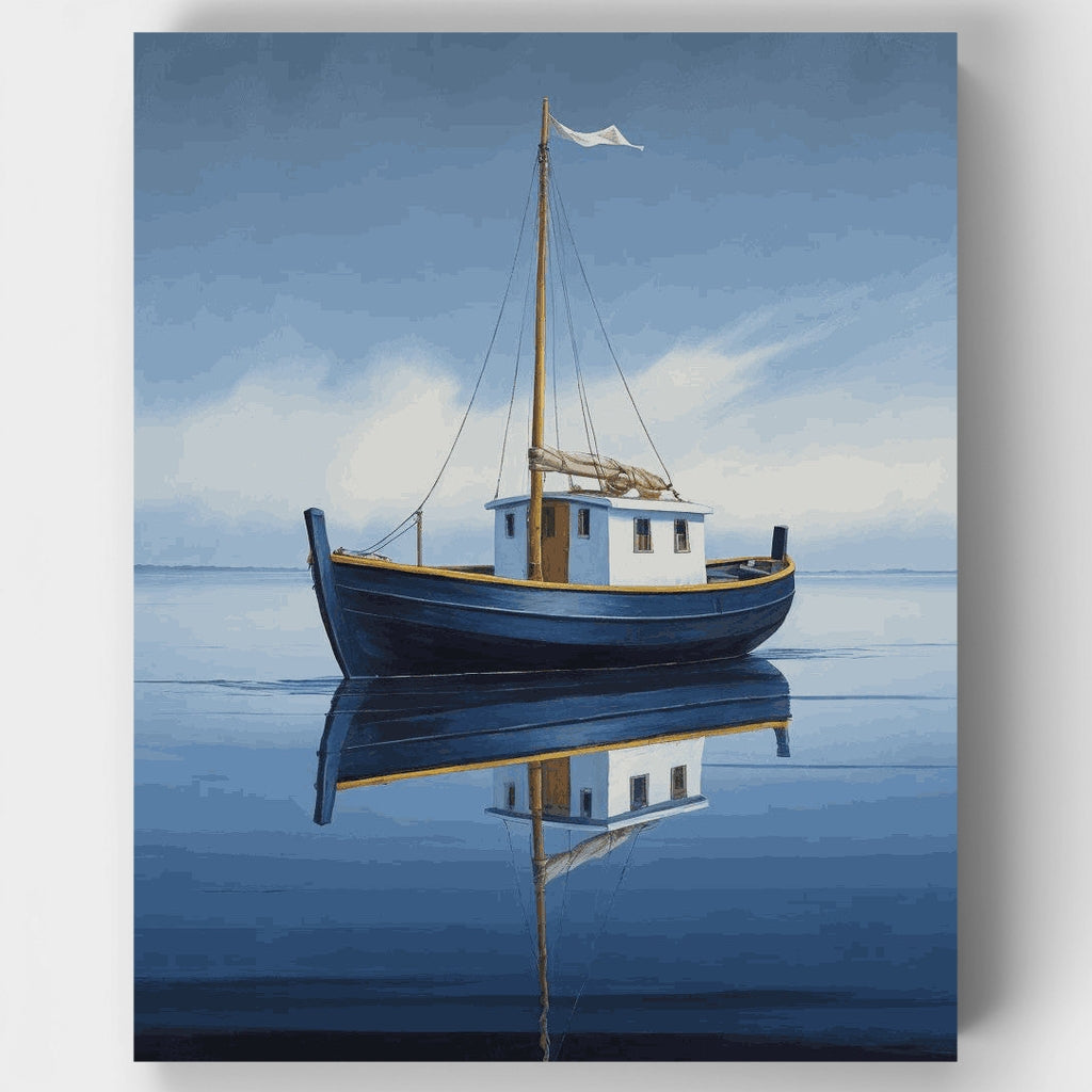 Kit de pintura por números - Barco pesquero tranquilo — Estándar