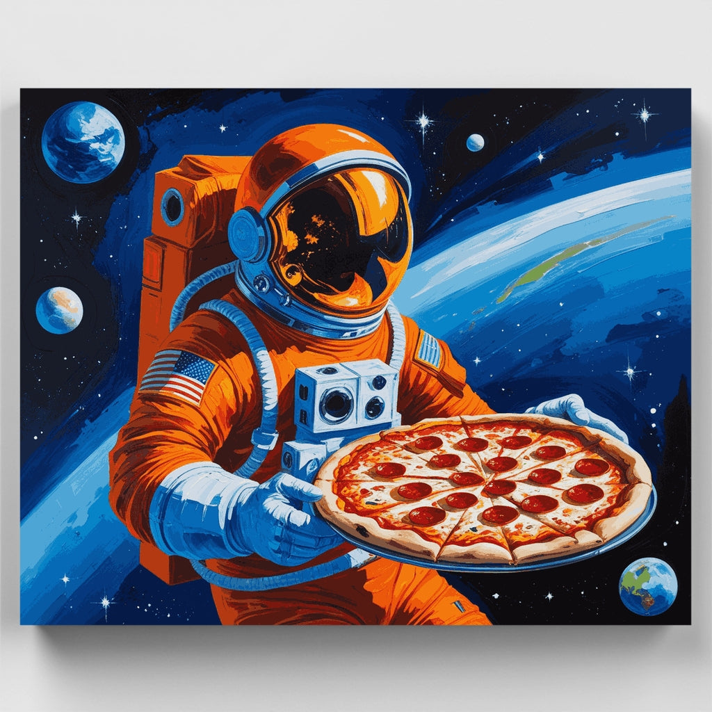Kit de pintura por números: Reparto de pizza espacial — Estándar