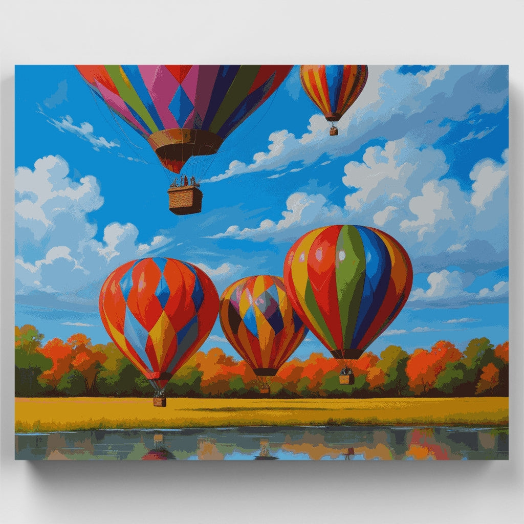 Globos aerostáticos en otoño - Kit de pintura por números — Estándar