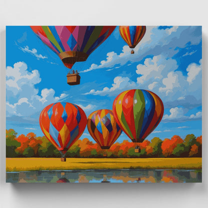 Autumn Hot Air Balloons - Paint by Numbers Kit