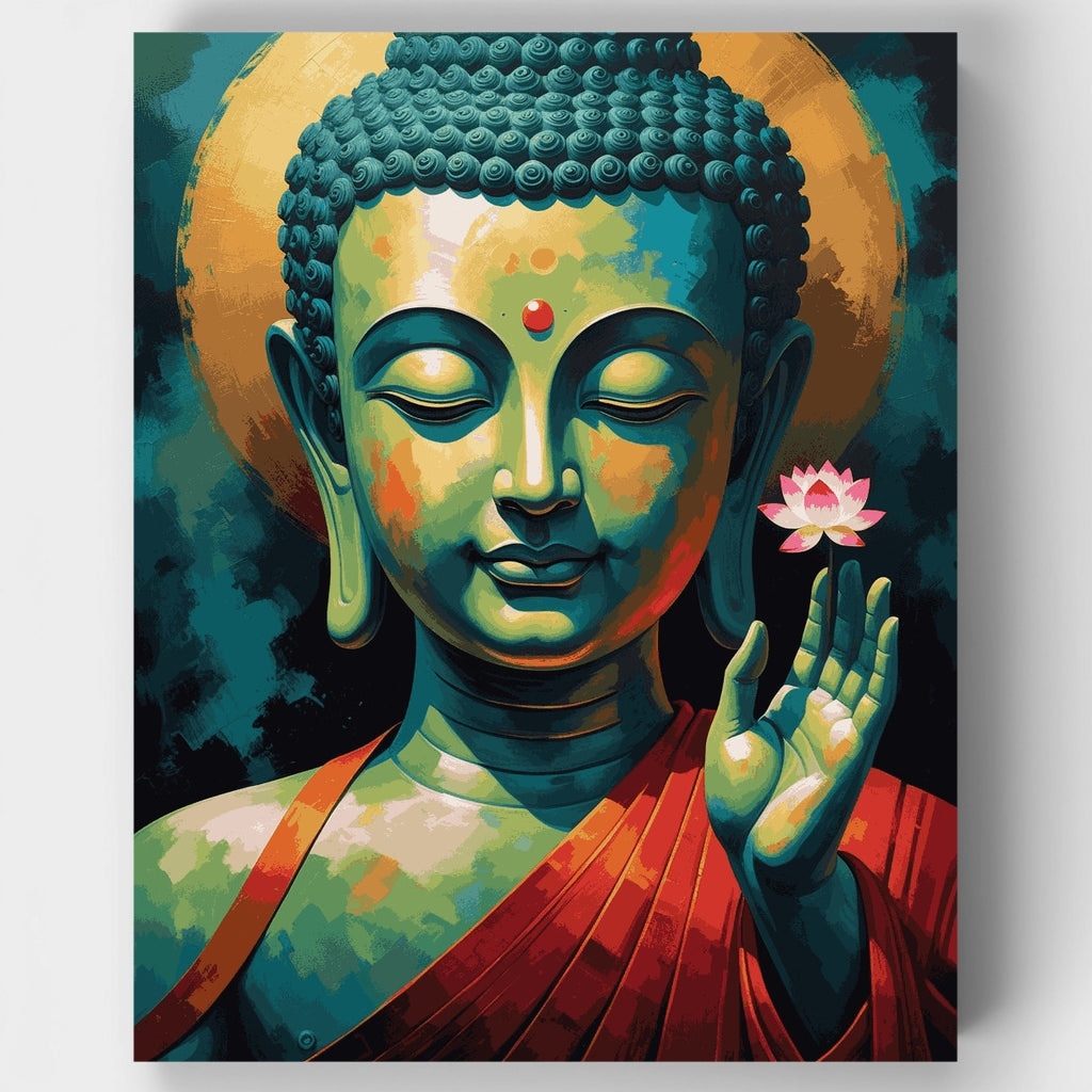 Buda con loto - Kit de pintura por números — Estándar